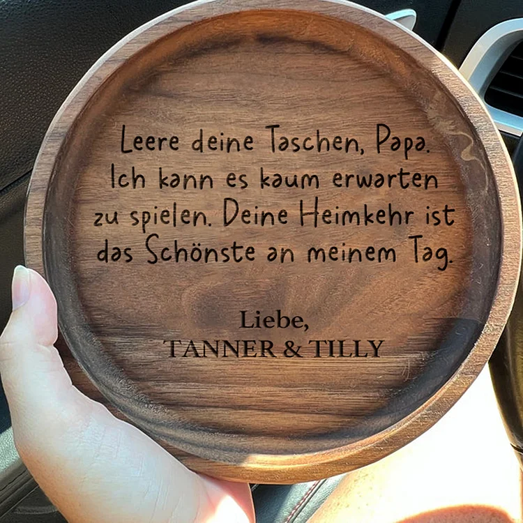 Custom Leather Catchall Personalized Valet Tray For Men