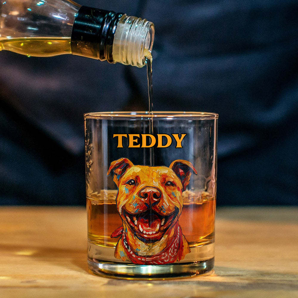 Custom Painted Pet's Photo - Personalized Dog Whiskey Glass