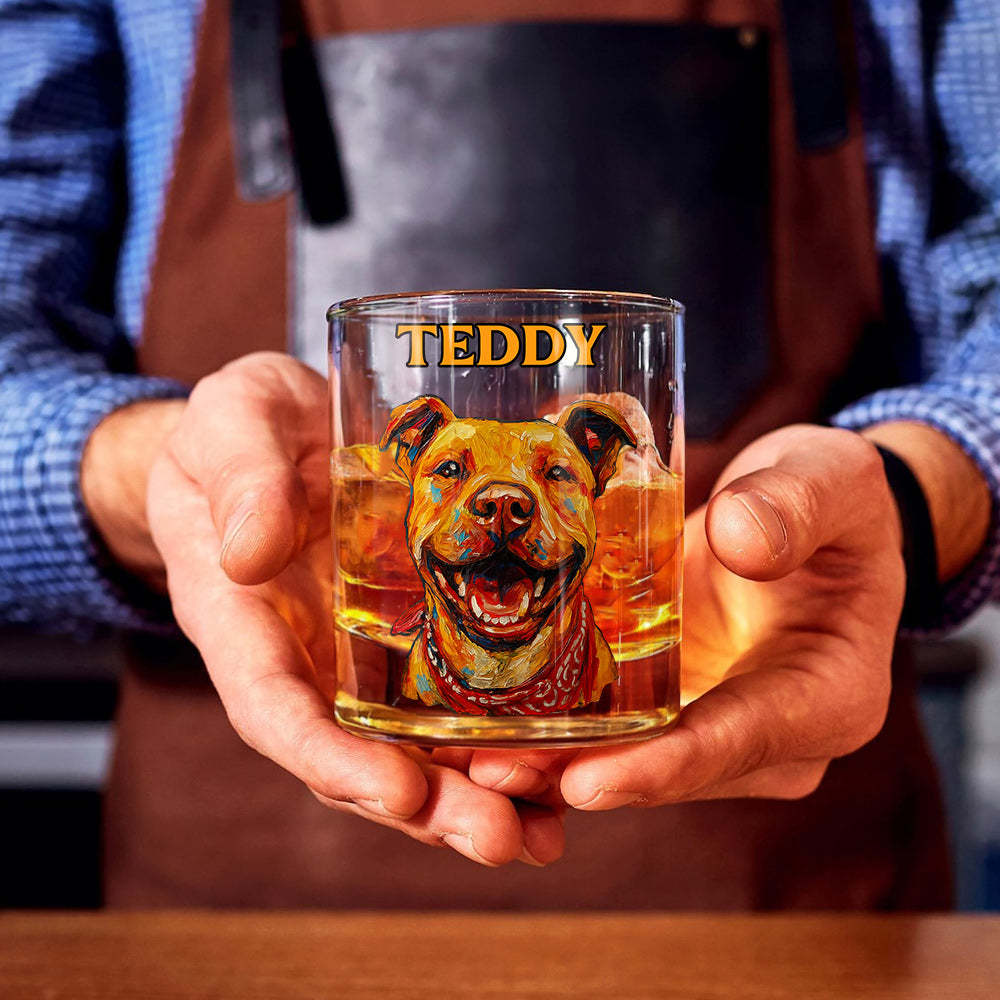 Custom Painted Pet's Photo - Personalized Dog Whiskey Glass