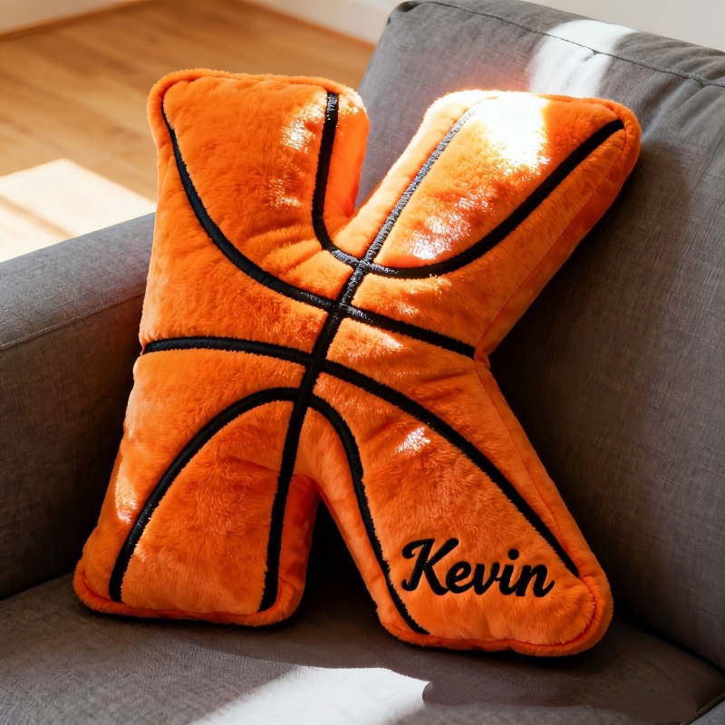Personalized Graphic3dprint Basketball Letter Shaped Pillow With Custo