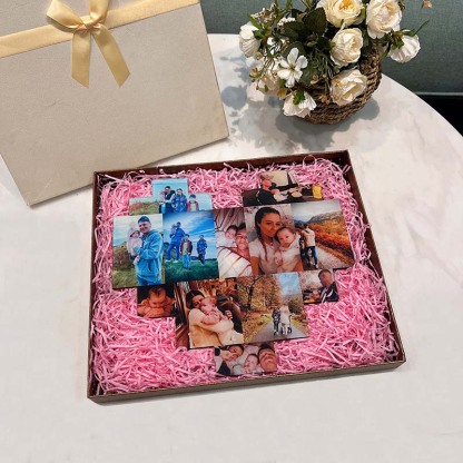 Custom Heart Shape Photo Collage Lamp with Photos - Christmas Gift