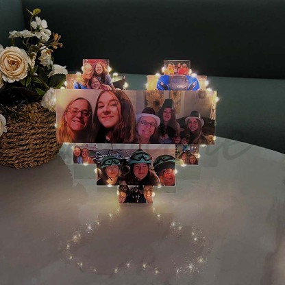 Custom Heart Shape Photo Collage Lamp with Photos - Christmas Gift