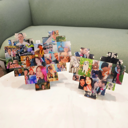 Custom Heart Shape Photo Collage Lamp with Photos - Christmas Gift