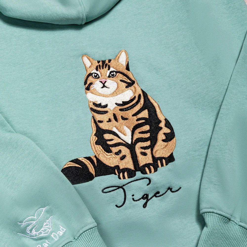 Personalized Embroidered Pet Photo T-Shirt Sweatshirt Hoodie With 1-2 Names Pet Party Birthday Gift For Pet Lovers