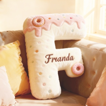 Personalized 3d Printed Donut Letter Christmas Pillows With Customizable Names