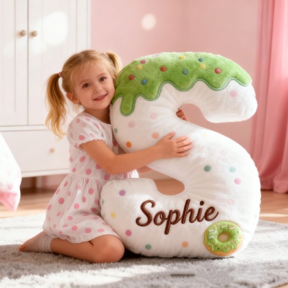 Personalized 3d Printed Donut Letter Christmas Pillows With Customizable Names