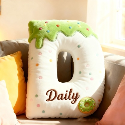 Personalized 3d Printed Donut Letter Christmas Pillows With Customizable Names