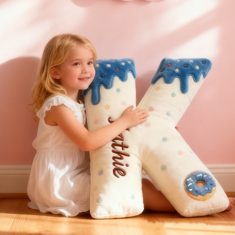 Personalized 3d Printed Donut Letter Christmas Pillows With Customizable Names