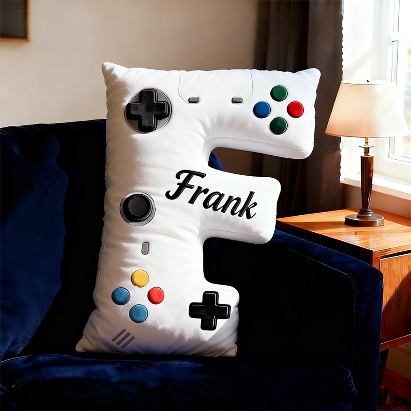 Personalized Graphic 3d Print Controller Alphabet Shaped Christmas Pillow For Game Lovers Christmas Gift