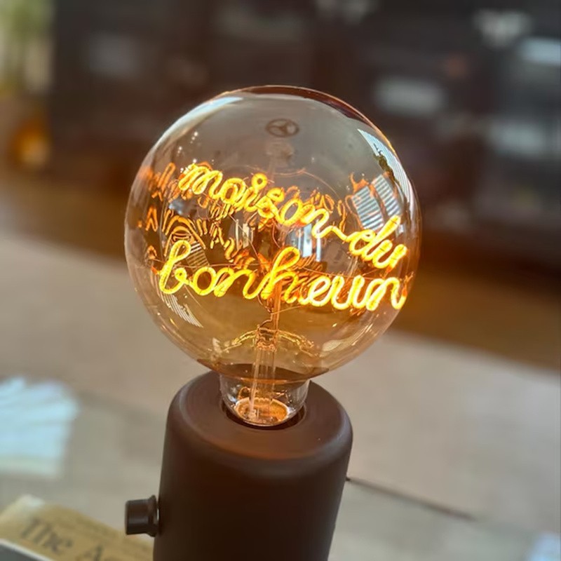 Custom Steampunk Name Art Night Lamp Edison Bulb For Couple Christmas Gift