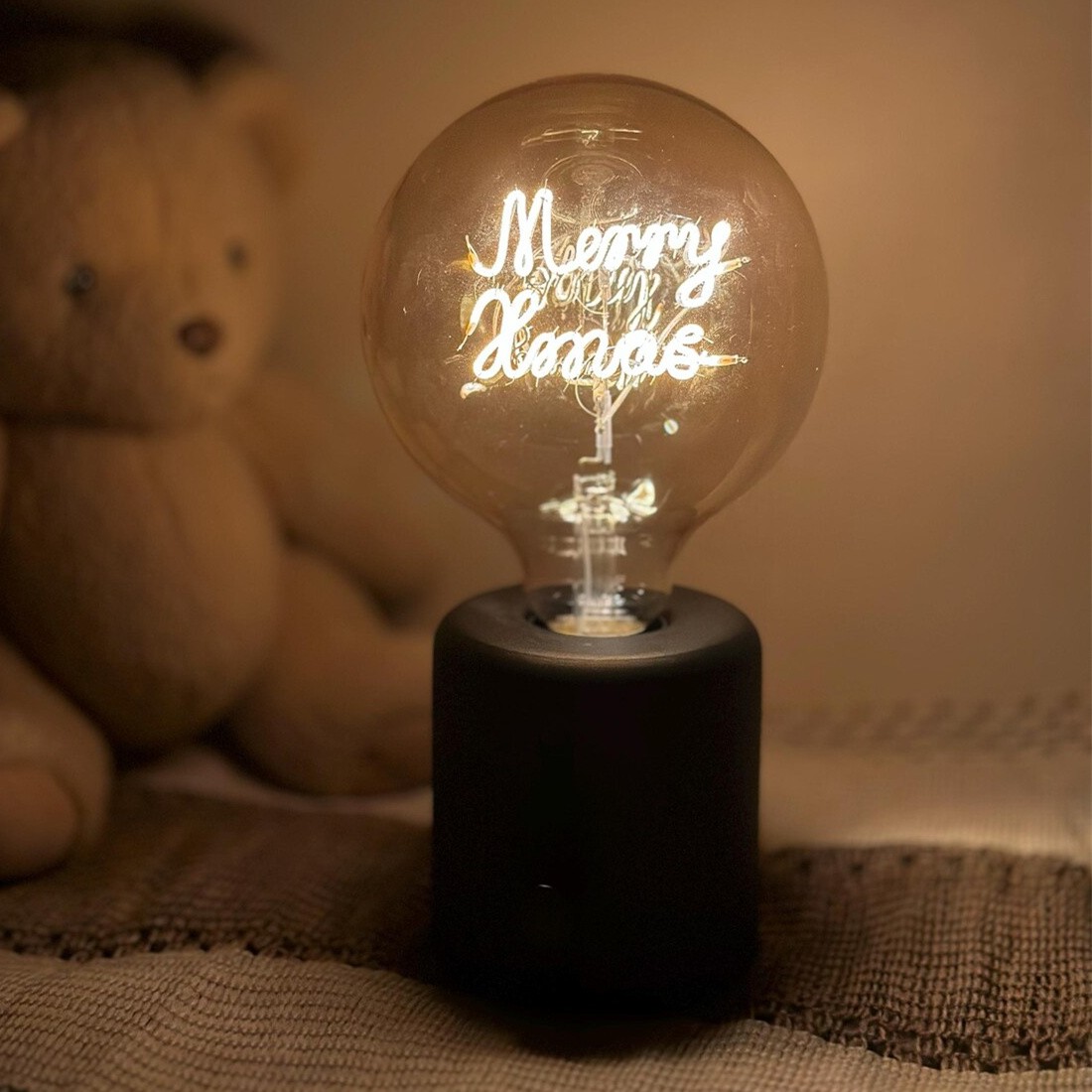 Custom Steampunk Name Art Night Lamp Edison Bulb For Couple Christmas Gift