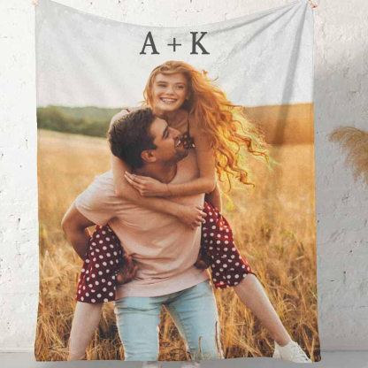 Custom Pictures Blanket Personalized 1 Photo Throw Blanket with Name Text