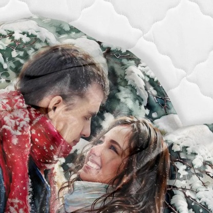 Personalized Watercolor Couple Blanket Painting Photo Portrait Blanket