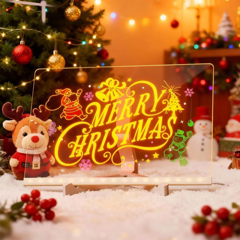 Christmas Drawing Board For Kids-Acrylic Dry Erase Light-Up Board, The Perfect Gift For Birthdays, Christmas, And More!