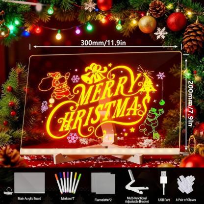 Christmas Drawing Board For Kids-Acrylic Dry Erase Light-Up Board, The Perfect Gift For Birthdays, Christmas, And More!