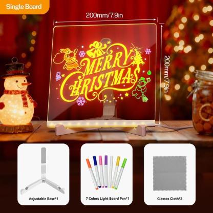 Christmas Drawing Board For Kids-Acrylic Dry Erase Light-Up Board, The Perfect Gift For Birthdays, Christmas, And More!