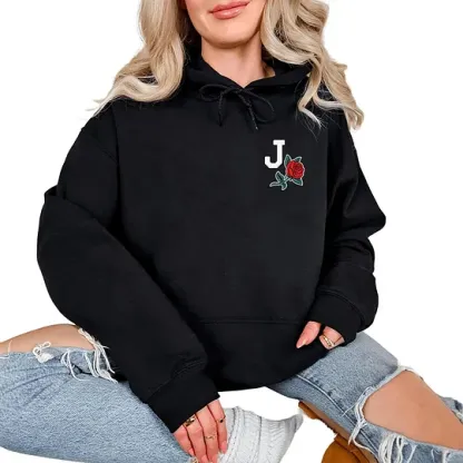 Custom Initial Rose Sweatshirt for Couples 🌹
