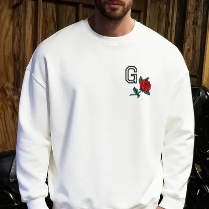 Custom Initial Rose Sweatshirt for Couples 🌹