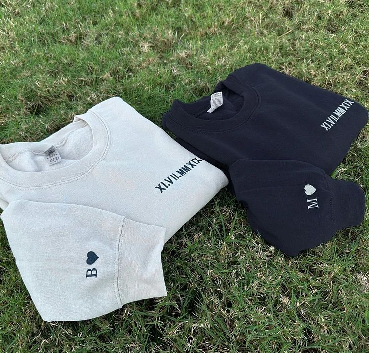 Personalized Embroidered Roman Numerals Sweatshirt