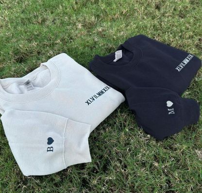Personalized Embroidered Roman Numerals Sweatshirt