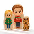 Personalized Portrait Nesting Doll with Preview Effect Custom Photo Family Portrait Cartoon Style Gift Photo Christmas Gift