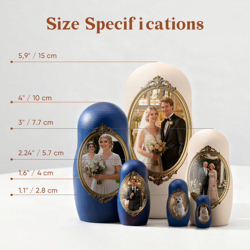 Personalized Photo Nesting Dolls Custom Picture Matryoshka Family Keepsake Gift for Christmas and Home Decor