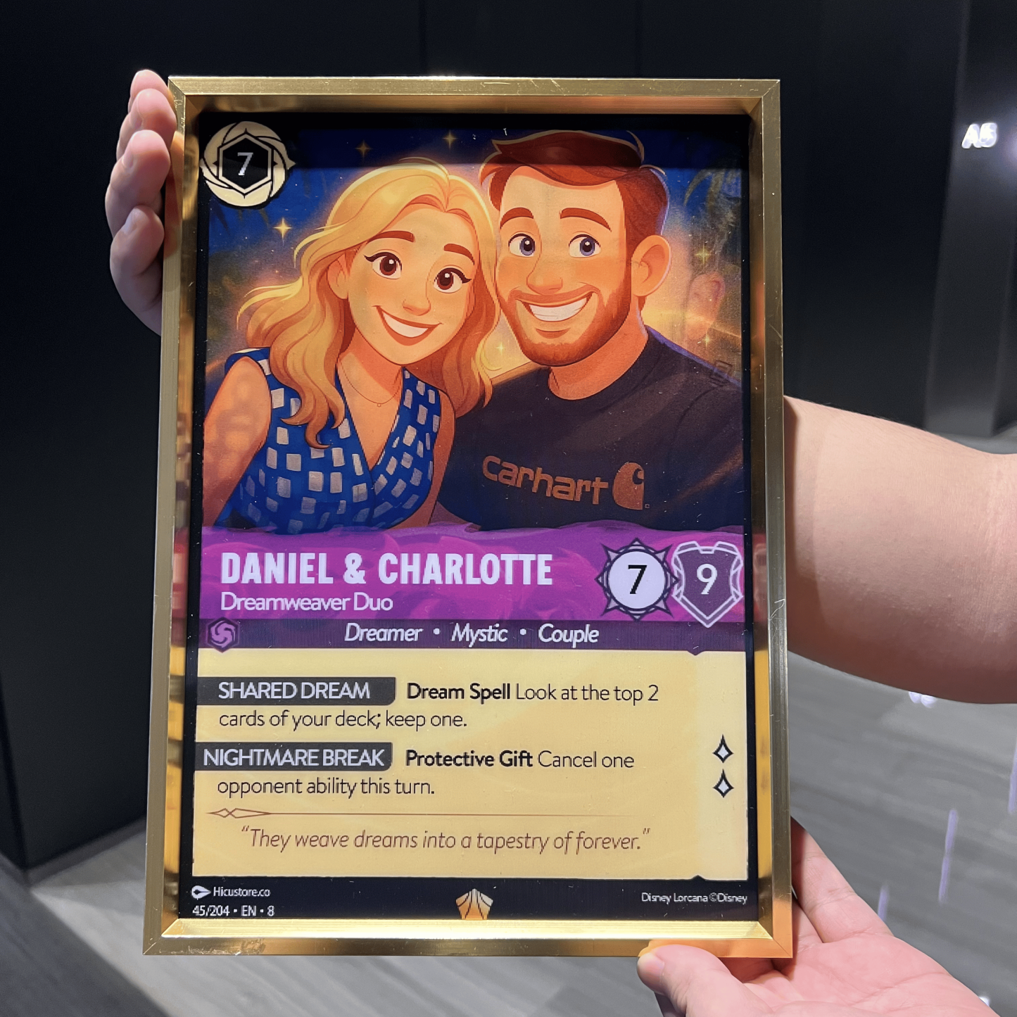 Custom Couple Anime Magic Lenticular Lorcard Frame Wall Art