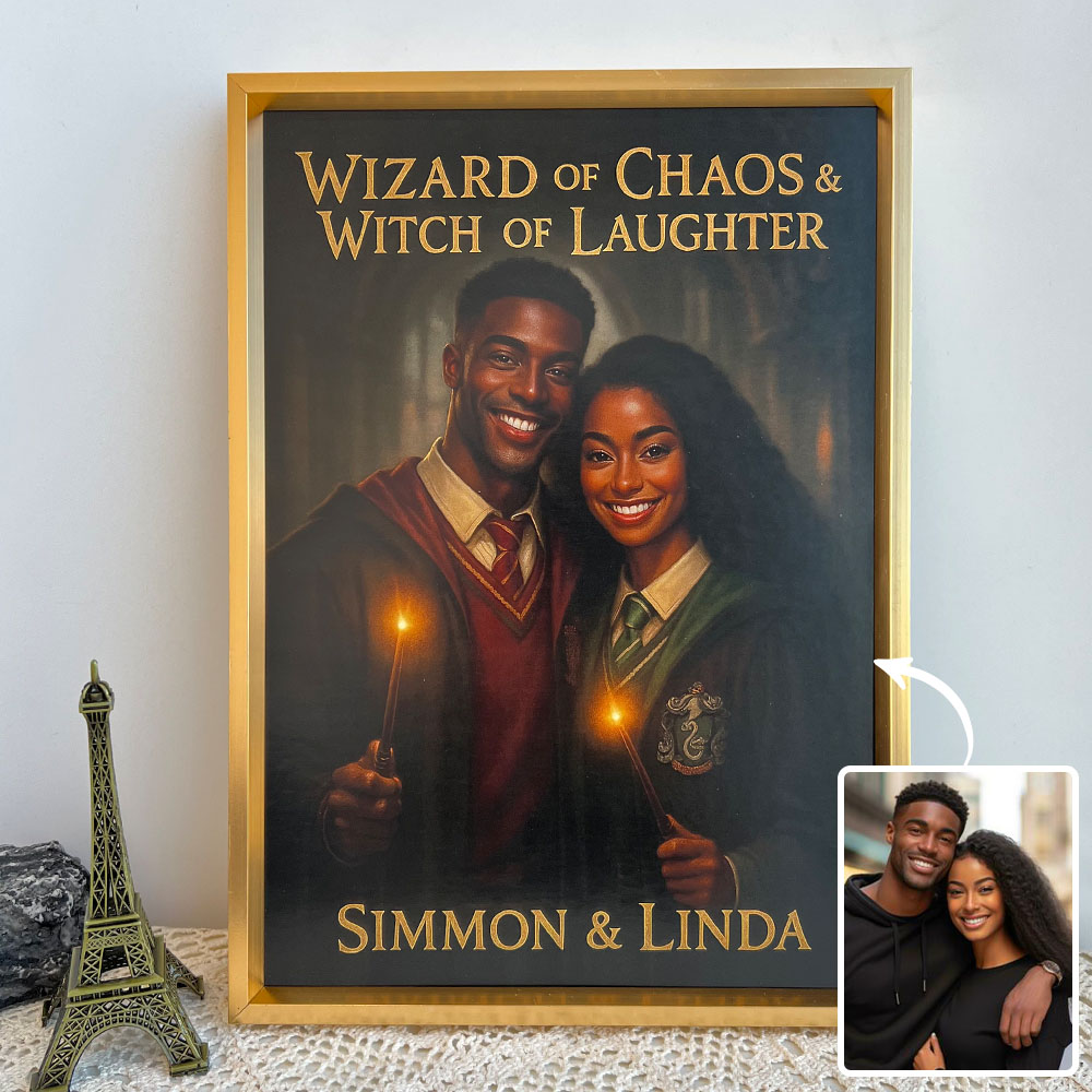 Custom Couple Magic Portrait Wall Art🦇🪄