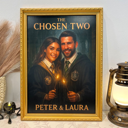 Custom Couple Magic Portrait Wall Art🦇🪄