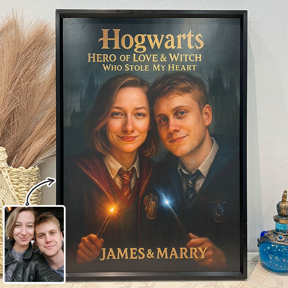 Custom Couple Magic Portrait Wall Art🦇🪄