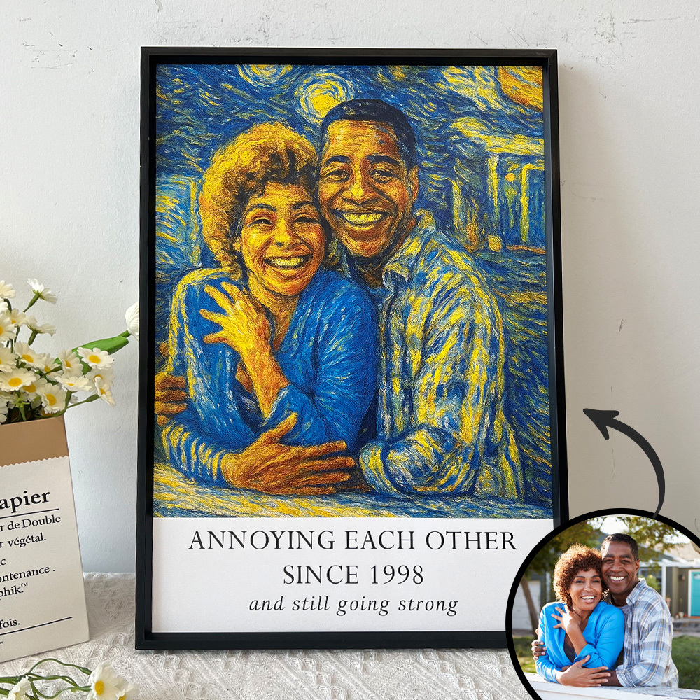 Custom Couple Van Gogh Style Portrait Wall Art