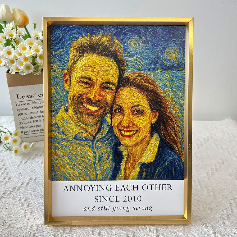 Custom Couple Van Gogh Style Portrait Wall Art