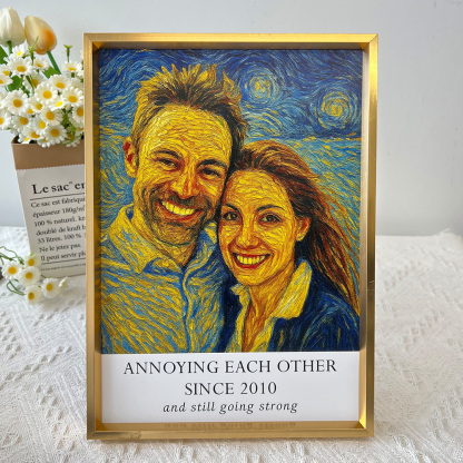 Custom Couple Van Gogh Style Portrait Wall Art