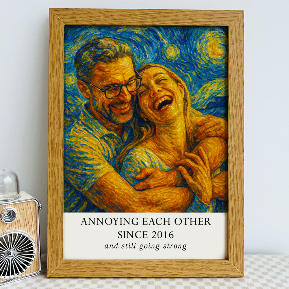 Custom Couple Van Gogh Style Portrait Wall Art