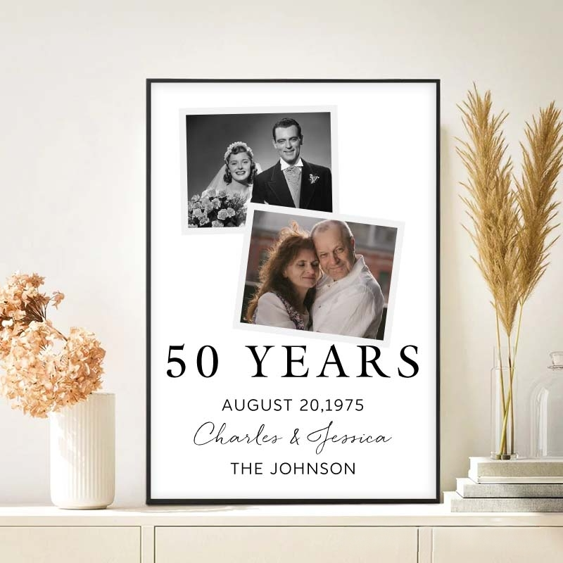 Personalized Anniversary Couple Photo Canvas Painting, Suitable For Couples' Anniversary Decoration.
