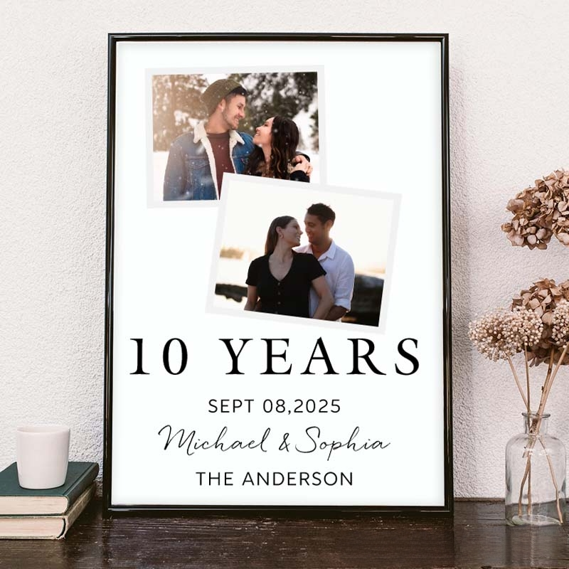 Personalized Anniversary Couple Photo Canvas Painting, Suitable For Couples' Anniversary Decoration.