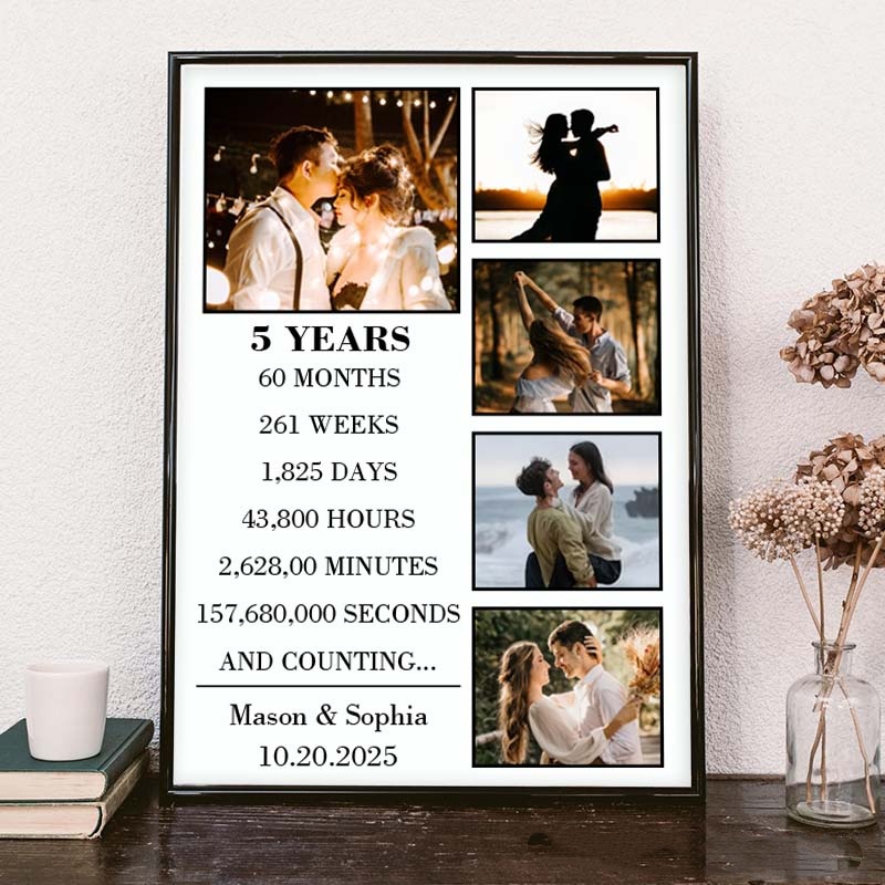 Personalized Canvas Painting To Mark Your Wedding Anniversary; A Perfect Anniversary Gift For Your Wife Or Husband.