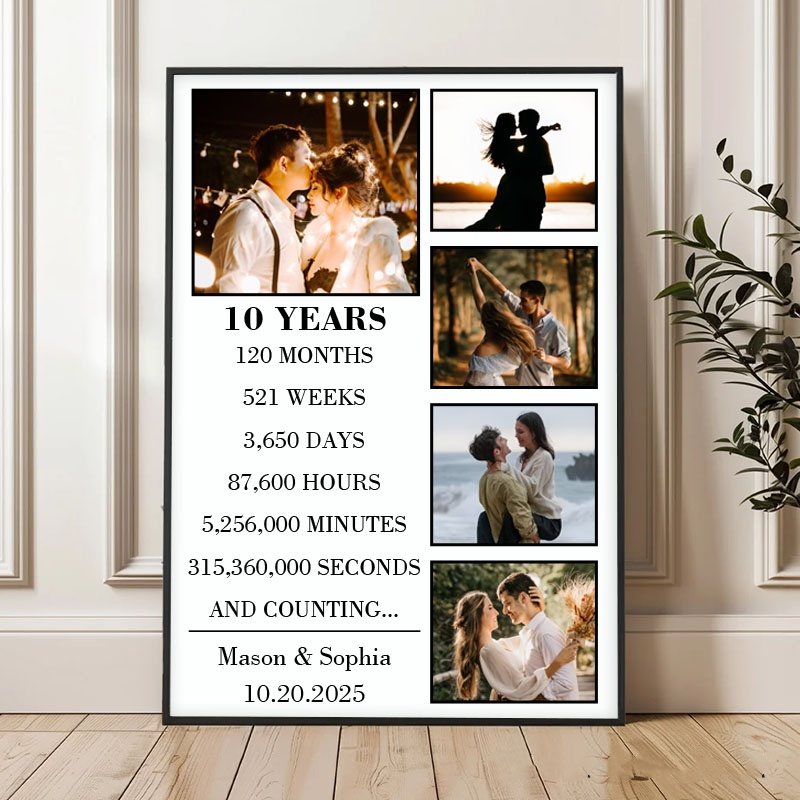 Personalized Canvas Painting To Mark Your Wedding Anniversary; A Perfect Anniversary Gift For Your Wife Or Husband.