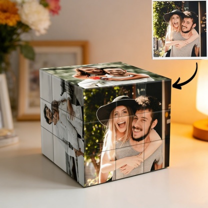 Personalized Couple Photo Rubik's Cube Custom Wedding Newlyweds Cube Puzzle Gift With 6 Pictures Valentine's Day Gift