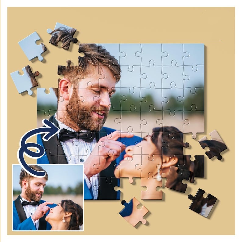 Custom Couple's Memory Photo Puzzle