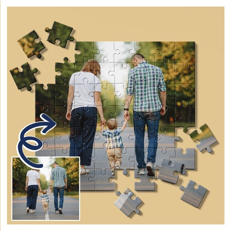 Custom Couple's Memory Photo Puzzle