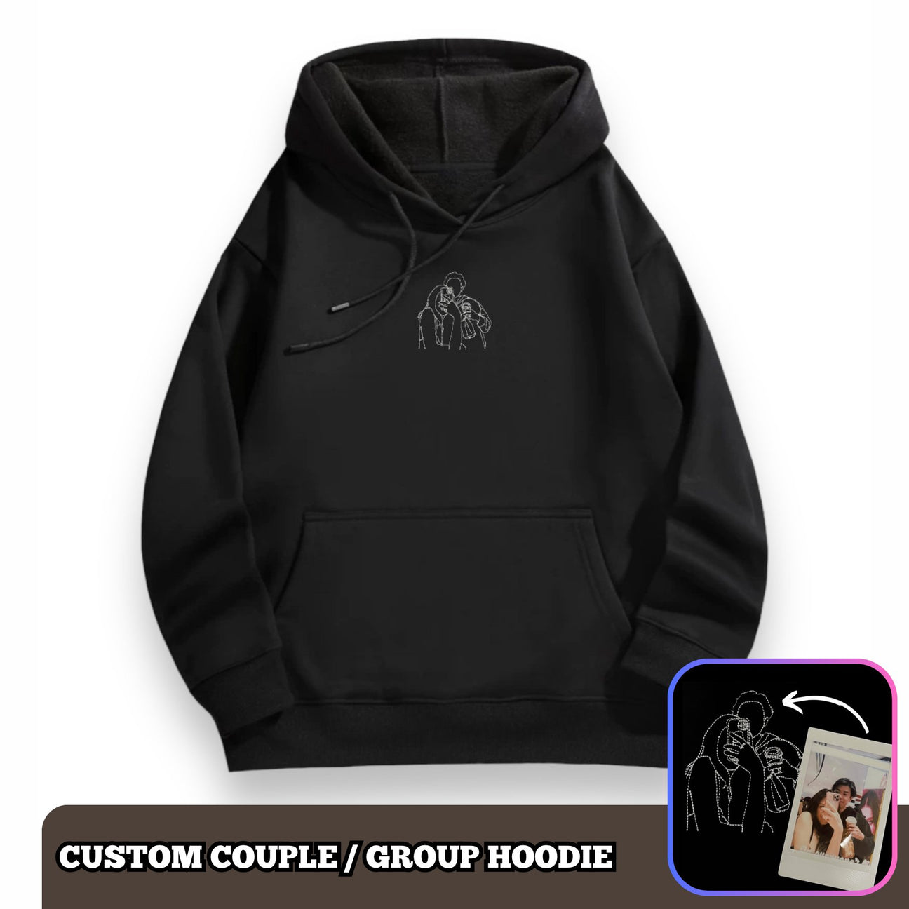 'memory' - Custom Couple/Group Embroidered Hoodie