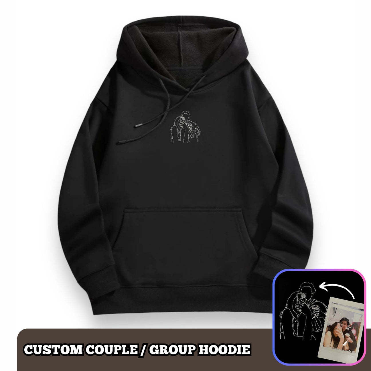 'memory' - Custom Couple/Group Embroidered Hoodie