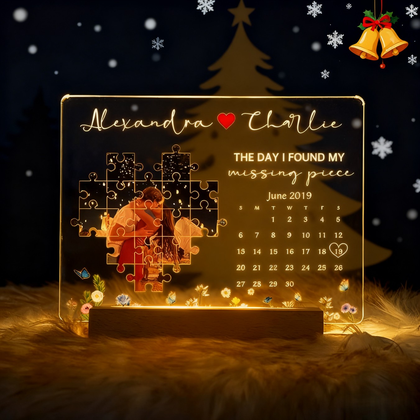 The Day I Found My Missing Piece Light Frame Personalized Gift