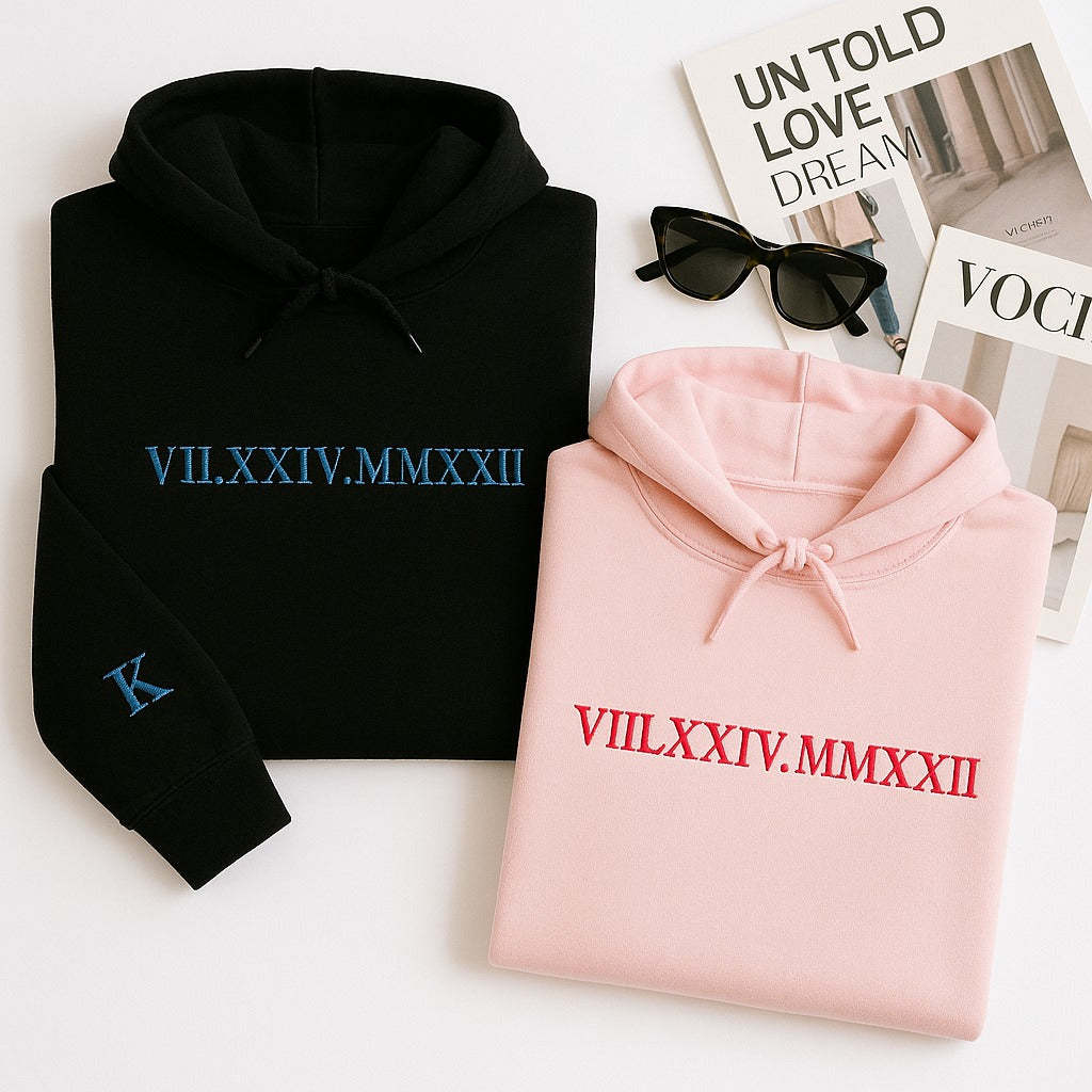 Personalized Embroidered Roman Numerals Sweatshirt