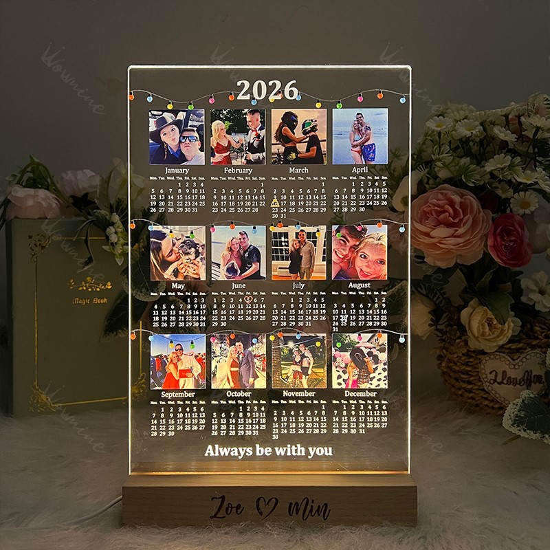 Custom 2026 Calendar Led Light Box With Photo