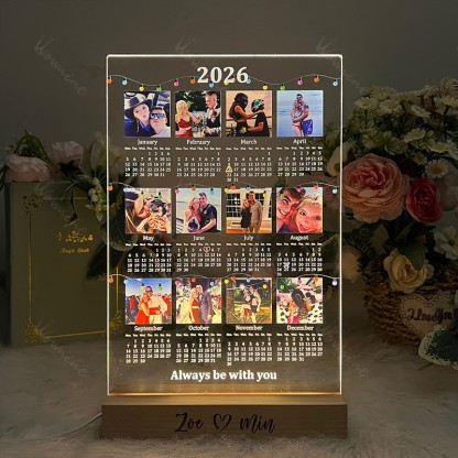 Custom 2026 Calendar Led Light Box With Photo