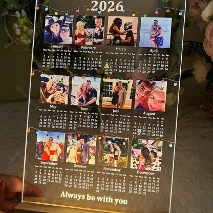 Custom 2026 Calendar Led Light Box With Photo