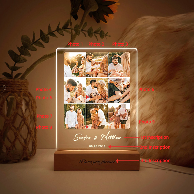 Personalized Picture Acrylic Lamp Best And Stylish Gift for Valentine's Day