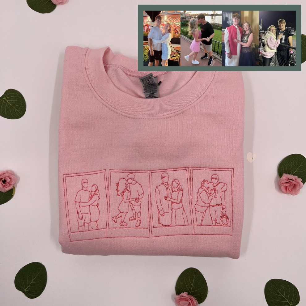 Polaroid Photo Collage Custom Membroidered Sweatshirt